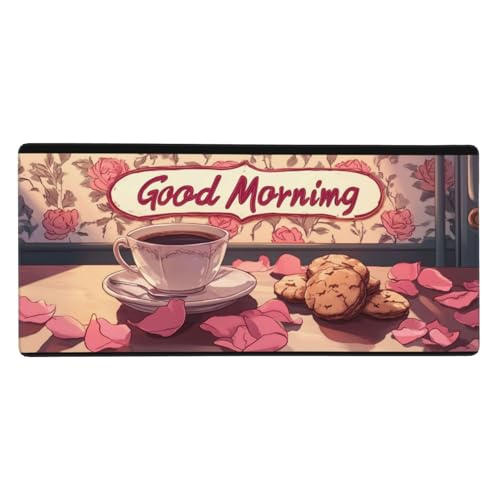 Karikatur Mousepad XL 700x300mm/70x30cm Groß Gaming Mauspad Kaffeetasse, Schreibtischunterlage Mit Anti-Rutsch Basis, Tischunterlage Large Size, Gaming Office Home Zubehör, Geschenke für Männer-z382 von Weaejoan