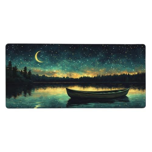 Schwarz Mousepad XL 1000x400mm/100x40cm Groß Gaming Mauspad Kunst, Schreibtischunterlage Mit Anti-Rutsch Basis,Tischunterlage Large Size, für Gaming Office Home Zubehör, Geschenke für Männer-z522 von Weaejoan