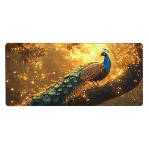 Traum Mousepad XL 600x300mm/60x30cm Groß Gaming Mauspad Pfau, Schreibtischunterlage Mit Anti-Rutsch Basis,Tischunterlage Large Size, für Gaming Office Home Zubehör, Geschenke für Männer-z952 von Weaejoan