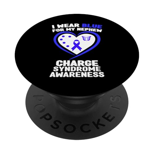 Ich trage Blau, um auf das Charge-Syndrom meines Neffen aufmerksam zu machen PopSockets Klebender PopGrip von Wear Blue Charge Syndrome Awareness Apparel.