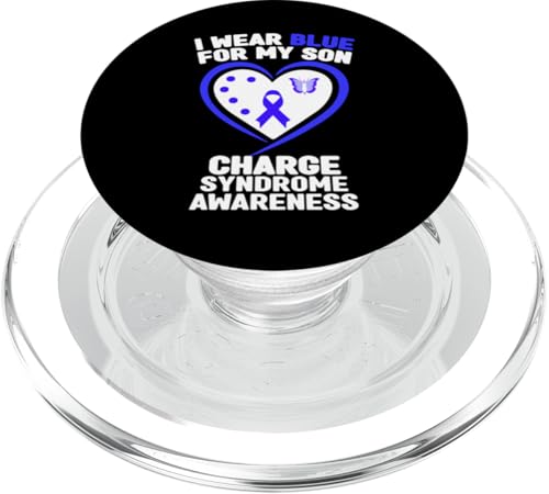 Ich trage Blau, um meinem Sohn das Charge-Syndrom bewusst zu machen PopSockets PopGrip für MagSafe von Wear Blue Charge Syndrome Awareness Apparel.