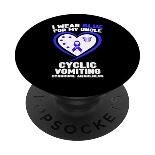 Ich trage Blau, um meinem Onkel das zyklische Erbrechen bewusst zu machen PopSockets Klebender PopGrip von Wear Blue Cyclic Vomiting Syndrome Apparel.