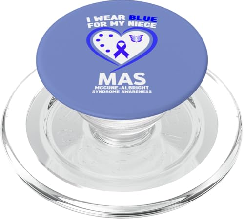 Ich trage Blau, um meine Nichte auf das McCune-Albright-Syndrom aufmerksam zu machen PopSockets PopGrip für MagSafe von Wear Blue McCune-Albright Syndrome Apparel.