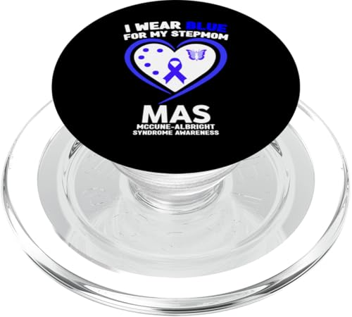 Ich trage Blau für meine Stiefmutter MAS McCune-Albright Syndrom PopSockets PopGrip für MagSafe von Wear Blue McCune-Albright Syndrome Apparel.