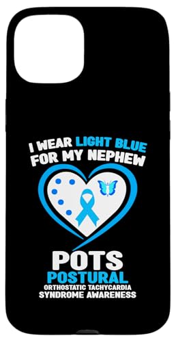 Hülle für iPhone 15 Plus Ich trage Hellblau, damit mein Neffe POTS Awareness hat von Wear Light Blue for POTS Awareness Apparel.