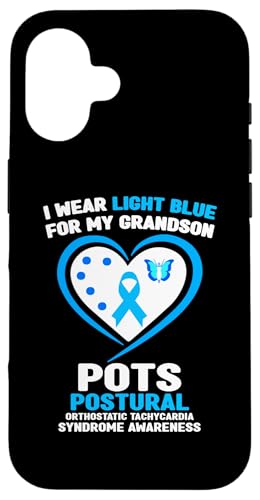 Hülle für iPhone 16 Ich trage Hellblau, damit mein Enkel POTS Awareness hat von Wear Light Blue for POTS Awareness Apparel.