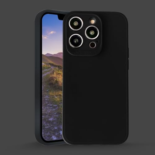 WedDecor Liquid Silicone Case Designed For iPhone 13 Pro Protective Case Cover Soft Gel Rubber Full Covered Drop Protection Bumper Anti-Scratch Lightweight and Ultra Slim Shockproof Cover Black von WedDecor