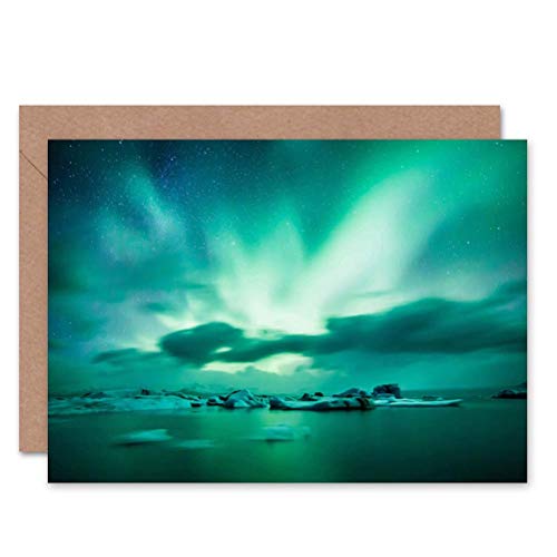 Wee Blue Coo Greeting Gift Photo Arctic Aurora Borealis Northern Lights Sealed Greeting Card Plus Envelope Blank inside Geschenk Fotografieren Licht von Wee Blue Coo