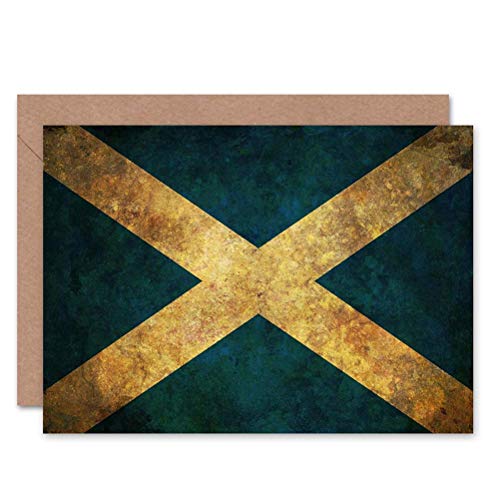 Wee Blue Coo SCOTLAND FLAG GRUNGE BLANK GREETINGS BIRTHDAY CARD ART von Wee Blue Coo