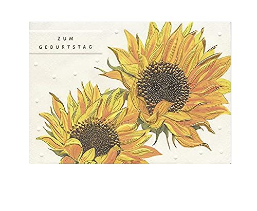 Turnowsky Glückwunschkarte, Zum Geburtstag, Grußkarte, Sonnenblumen, Hochwertige Umschlagkarte von Wegmann