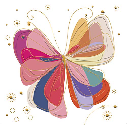 Turnowsky Grußkarte, Mini-Grußkarte, Schmetterling, elegante hochwertige Postkarte zum Beschreiben und Versenden für besondere Anlässe - Premium-Qualität - perforiert von Wegmann