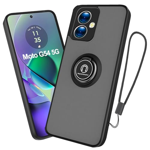 WeiCase Handykette Hülle für Motorola Moto G54 5G mit Band, Rüstung Schutzhülle mit 360 Grad Ring, Metall Halter Magnet Ständer, Silikon Stoßfest Handyhülle für Moto G54 5G von WeiCase