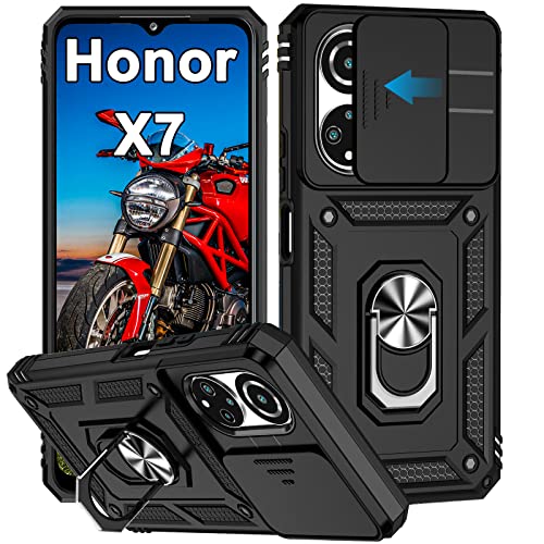 WeiCase Hülle für Honor X7, Kameraschutz mit Slide Camera, Rüstung Schutzhülle mit 360 Grad Ring, Metall Halter Magnet Ständer, Silikon Stoßfest Handyhülle für Honor X7, Schwarz WeiCase Hülle für Honor X7, Kameraschutz mit Slide Camera, Rüstung Schutzhülle mit 360 Grad Ring, Metall Halter Magnet Ständer, Silikon Stoßfest Handyhülle für Honor X7, Schwarz von WeiCase