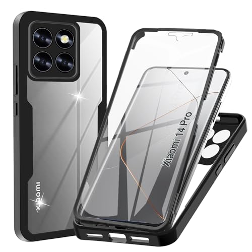 WeiCase Hülle für Xiaomi 14 pro, Transparent 360 Grad Rundumschutz Schutzhülle mit Integriertem Displayschutz Stoßfest Ultradünn Silikon Handyhülle für Xiaomi 14 pro, Schwarz WeiCase Hülle für Xiaomi 14 pro, Transparent 360 Grad Rundumschutz Schutzhülle mit Integriertem Displayschutz Stoßfest Ultradünn Silikon Handyhülle für Xiaomi 14 pro, Schwarz von WeiCase