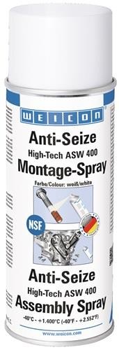 12 Stk. Weicon Montagepaste Anti-Seize High-Tech 400 ml weiß NSF H1 Spraydose von Weicon