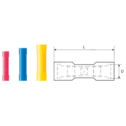 Weidmüller 9200490000 Stoßverbinder 0.5mm² 1.5mm² Vollisoliert Rot 100St. von Weidmüller