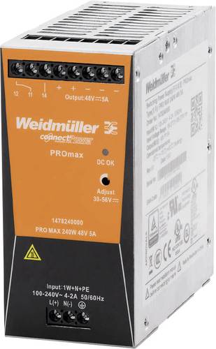 Weidmüller PRO MAX 240W 48V 5A Hutschienen-Netzteil (DIN-Rail) 48 V/DC 5A 240W Inhalt 1St. von Weidmüller