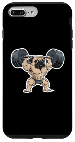 Hülle für iPhone 7 Plus/8 Plus Mops Hund Bodybuilder Gewichtheben Gewichtheber Gewichtheber von Weightlifting Bodybuilding Weightlifter Gifts