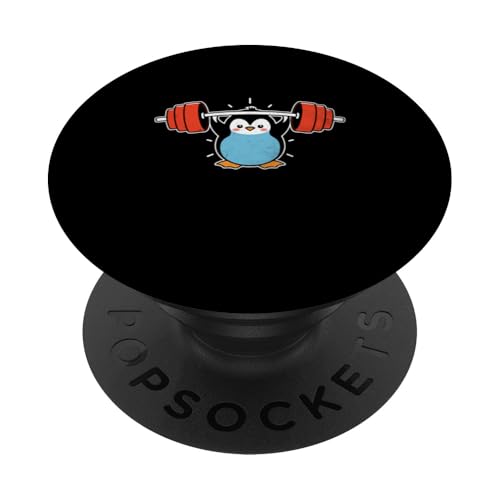 Pinguin Gewichtheben Gewichtheber Bodybuilding Bodybuilder PopSockets Klebender PopGrip von Weightlifting Bodybuilding Weightlifter Gifts