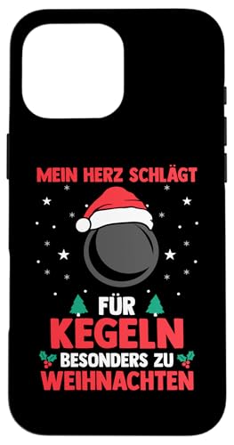 Hülle für iPhone 16 Pro Max Weihnachtsmann Weihnachten Weihnachtsfest Kegeln von Weihnacht Kegelclub Kegler Kegeln