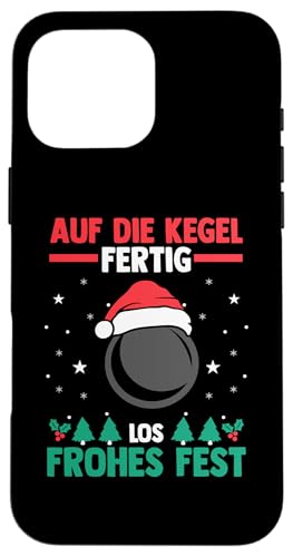 Hülle für iPhone 16 Pro Max Weihnachtsmann Weihnachten Weihnachtsfest Kegeln von Weihnacht Kegelclub Kegler Kegeln