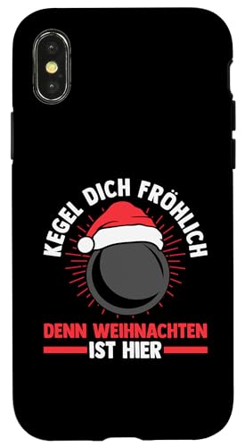 Hülle für iPhone X/XS Weihnachtsmann Weihnachten Weihnachtsfest Kegeln von Weihnacht Kegelclub Kegler Kegeln