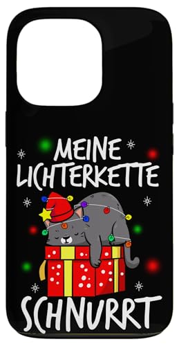 Hülle für iPhone 13 Pro MEINE LICHTERKETTE SCHNURRT Weihnachten Katze Geschenk von Weihnachten Katze Geschenk Outfits & Co