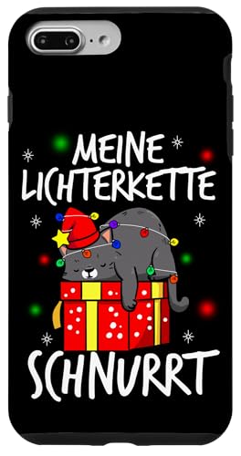 Hülle für iPhone 7 Plus/8 Plus MEINE LICHTERKETTE SCHNURRT Weihnachten Katze Geschenk von Weihnachten Katze Geschenk Outfits & Co