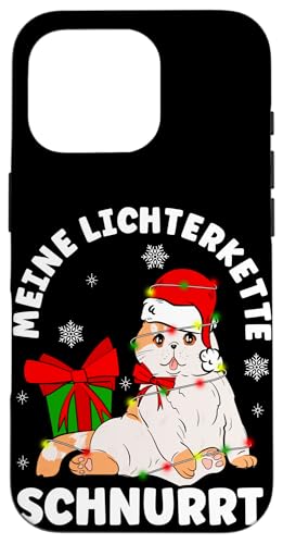 Hülle für iPhone 16 Pro MEINE Lichterkette SCHNURRT Weihnachten Katze Lichterkette von Weihnachten Katze Lichterkette Outfits & Co