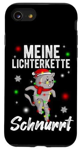 Hülle für iPhone SE (2020) / 7 / 8 MEINE Lichterkette Schnurrt Weihnachten Katze Lichterkette von Weihnachten Katze Lichterkette Outfits & Co