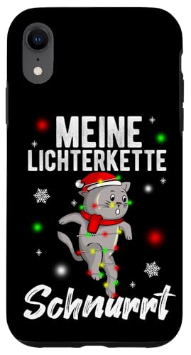 Hülle für iPhone XR MEINE Lichterkette Schnurrt Weihnachten Katze Lichterkette von Weihnachten Katze Lichterkette Outfits & Co