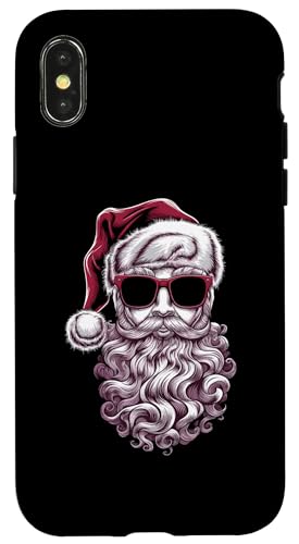 Hülle für iPhone X/XS Cooles Weihnachtsshirt Cooler Weihnachtsmann Weihnachten von Weihnachten Shirt Nikolaus Weihnachtsoutfit Lustig