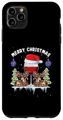 Hülle für iPhone 11 Pro Max Lustige Wichtel Gnome Glas Rotwein Weihnachten Weihnachts von Weihnachtoutfit Weihnachtsshirt Herren & Damen