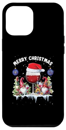 Hülle für iPhone 12 Pro Max Glas Rotwein Lustige Wichtel Gnome Weihnachten Weihnachts von Weihnachtoutfit Weihnachtsshirt Herren & Damen