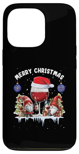 Hülle für iPhone 13 Pro Glas Rotwein Lustige Wichtel Gnome Weihnachten Weihnachts von Weihnachtoutfit Weihnachtsshirt Herren & Damen