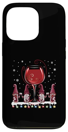 Hülle für iPhone 13 Pro Glas Rotwein Lustige Wichtel Gnome Weihnachten Weihnachts von Weihnachtoutfit Weihnachtsshirt Herren & Damen