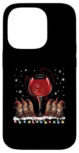 Hülle für iPhone 14 Pro Glas Rotwein Lustige Wichtel Gnome Weihnachten Weihnachts von Weihnachtoutfit Weihnachtsshirt Herren & Damen