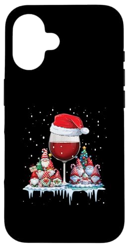 Hülle für iPhone 16 Lustige Wichtel Gnome Glas Rotwein Weihnachten Weihnachts von Weihnachtoutfit Weihnachtsshirt Herren & Damen