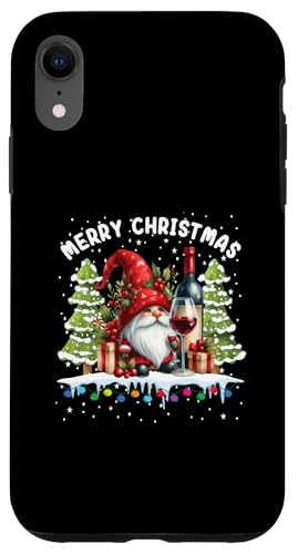 Hülle für iPhone XR Glas Rotwein Lustige Wichtel Gnome Weihnachten Weihnachts von Weihnachtoutfit Weihnachtsshirt Herren & Damen