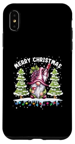 Hülle für iPhone XS Max Lustige Wichtel Gnome Glas Rotwein Weihnachten Weihnachts von Weihnachtoutfit Weihnachtsshirt Herren & Damen