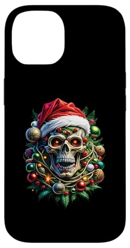 Hülle für iPhone 14 Weihnachtsoutfit Totenkopf Weihnachten Death Heavy Xmas von Weihnachtsdeko Merry Christmas Outfit für Herren