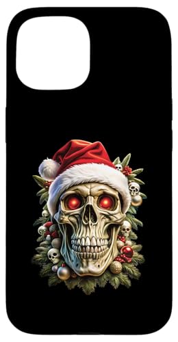 Hülle für iPhone 15 Weihnachtsoutfit Totenkopf Weihnachten Death Heavy Xmas von Weihnachtsdeko Merry Christmas Outfit für Herren