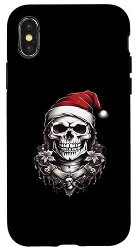 Hülle für iPhone X/XS Weihnachtsoutfit Totenkopf Weihnachten Death Heavy Xmas von Weihnachtsdeko Merry Christmas Outfit für Herren