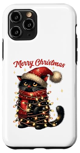 Hülle für iPhone 11 Pro Weihnachtsoutfit Katze Mit Weihnachtsbeleuchtung Weihnachts von Weihnachtsgeschenke & Weihnachtspullover