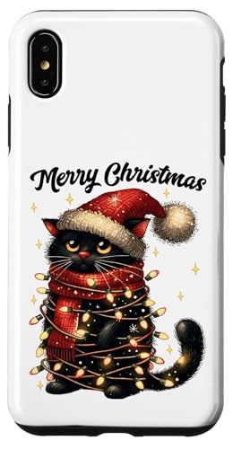 Hülle für iPhone XS Max Weihnachtsoutfit Katze Mit Weihnachtsbeleuchtung Weihnachts von Weihnachtsgeschenke & Weihnachtspullover