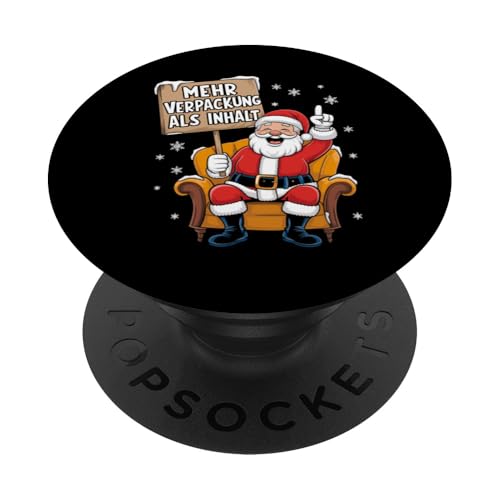 Weihnachten Shirt Lustige Sprüche Weihnachtsmann Santa Claus PopSockets Klebender PopGrip von Weihnachtsshirt Anti Weihnachten TShirt Lustig Fun