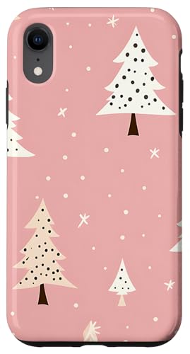 Hülle für iPhone XR Retro-Weihnachtsrosa-Weihnachtsbaum-Feiertags-Thema von Weihnachtswahnsinn