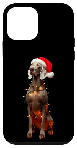 Hülle für iPhone 12 mini Weimaraner mit Weihnachtsmannmütze Weihnachtsbeleuchtung Hundebesitzer Mama Papa von Weimaraner Christmas Products