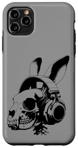 Hülle für iPhone 11 Pro Max Cringe Bunny trägt Kopfhörer, weird Goth Ostern von Weirdcore Ostergeschenke, Osterkorbfüller