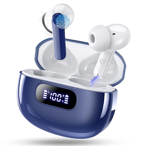 Bluetooth Kopfhörer, In Ear Kopfhörer Kabellos Bluetooth 5.3 mit 4 ENC Noise Cancelling Mic, 2024 Neue Kopfhörer Kabellos LED Anzeige, 48Std Earbuds, HiFi Stereo IP7 Wasserdicht Ohrhörer für Arbeit von Wekily